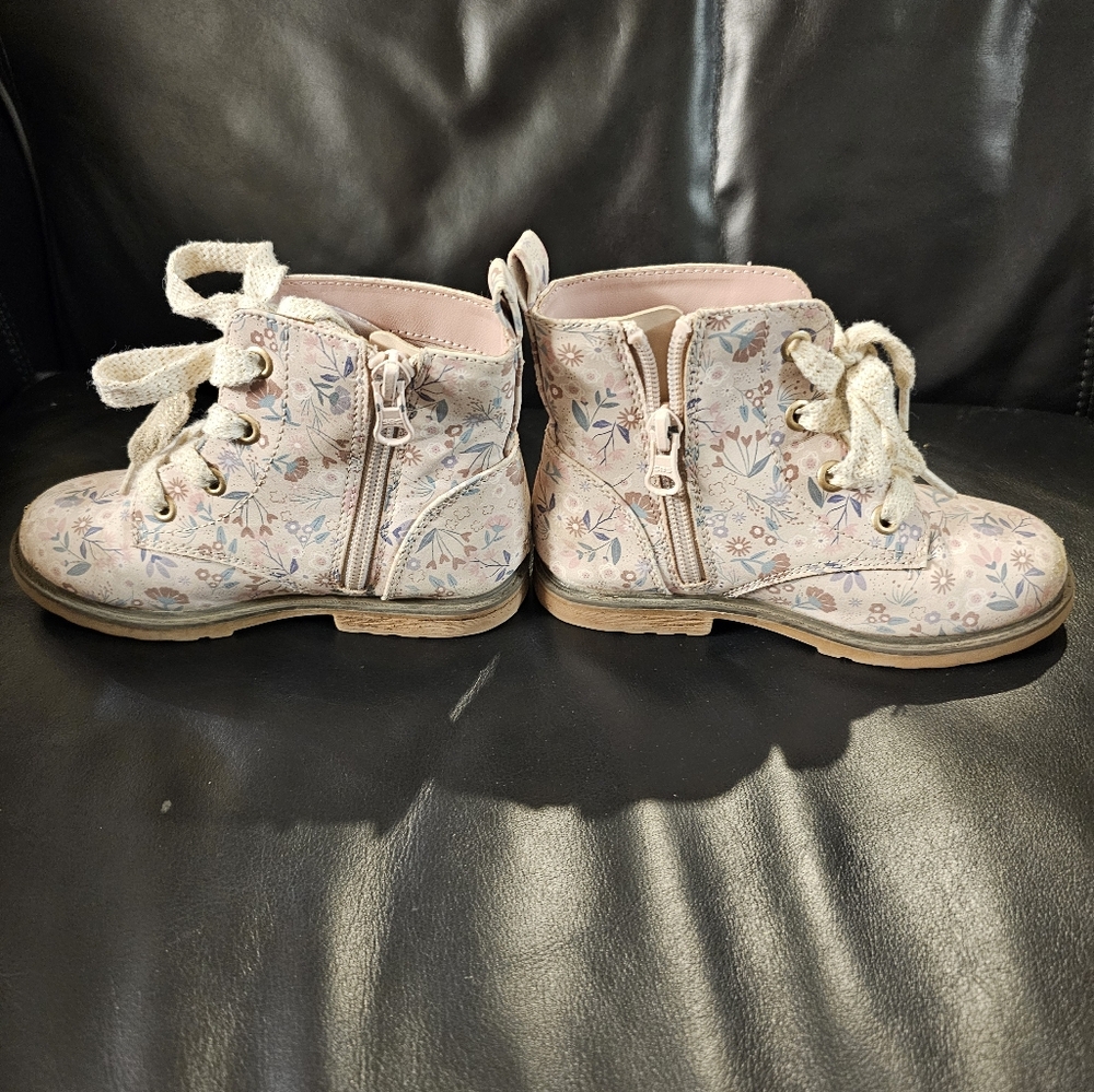 Cat and Jack's Girls Pink Floral Boots size 10 - Picture 6 of 12
